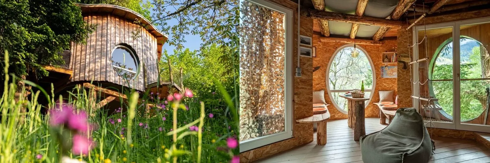 Cabane dans les arbres romantique en Alsace